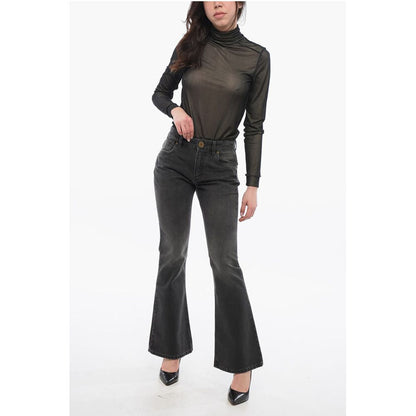 Cropped Fit Bootcut Denims with Belt Loops