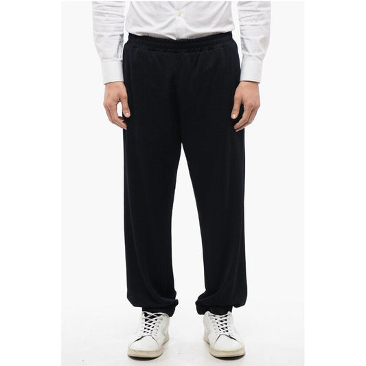 Jacquard Fabric Sweatpants with Cuffs