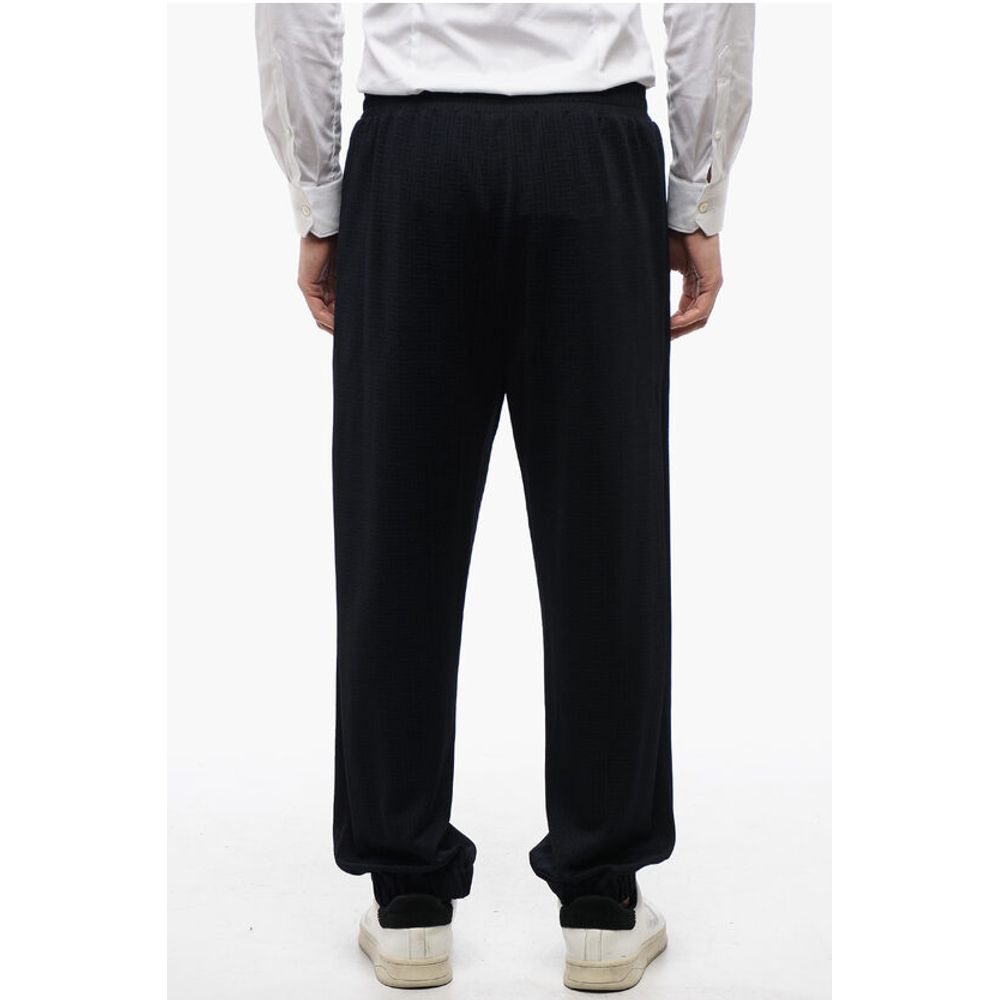 Jacquard Fabric Sweatpants with Cuffs