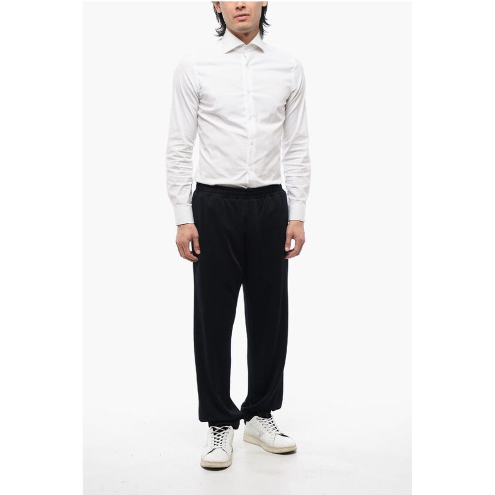 Jacquard Fabric Sweatpants with Cuffs