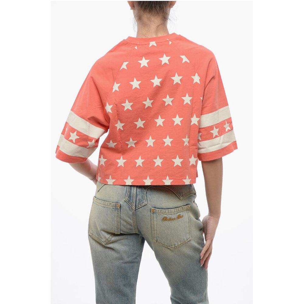 Cotton STAR Cropped Fit T-Shirt with Printed Logo