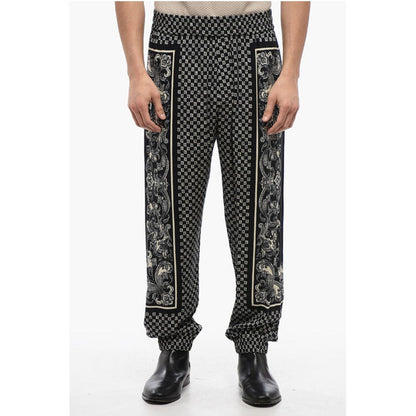 Monogram Viscose Pants with Cuffs