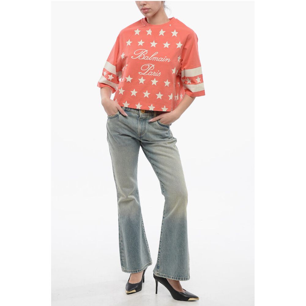 Cotton STAR Cropped Fit T-Shirt with Printed Logo