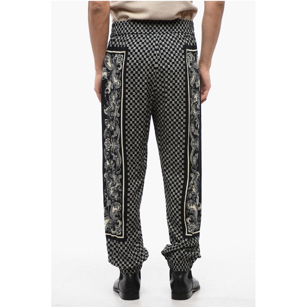 Monogram Viscose Pants with Cuffs