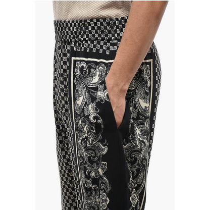 Monogram Viscose Pants with Cuffs