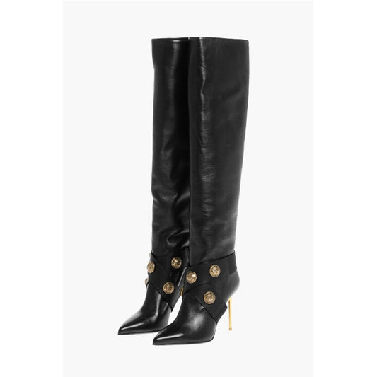 Leather ALMA Boots with Jewel Buttons