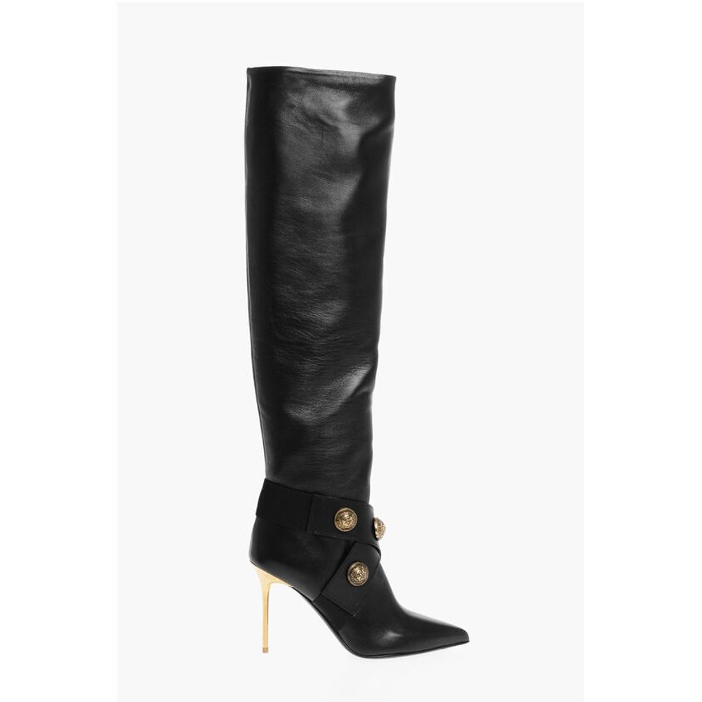 Leather ALMA Boots with Jewel Buttons