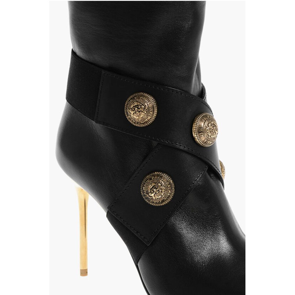 Leather ALMA Boots with Jewel Buttons