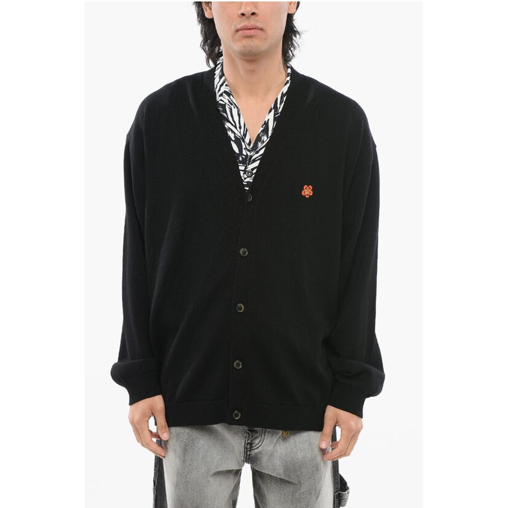 V Neck BOKE FLOWER Wool Cardigan