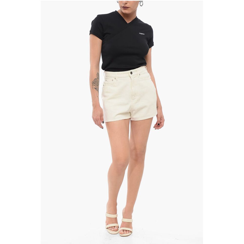 Denim Shorts with Logoed Back Pocket