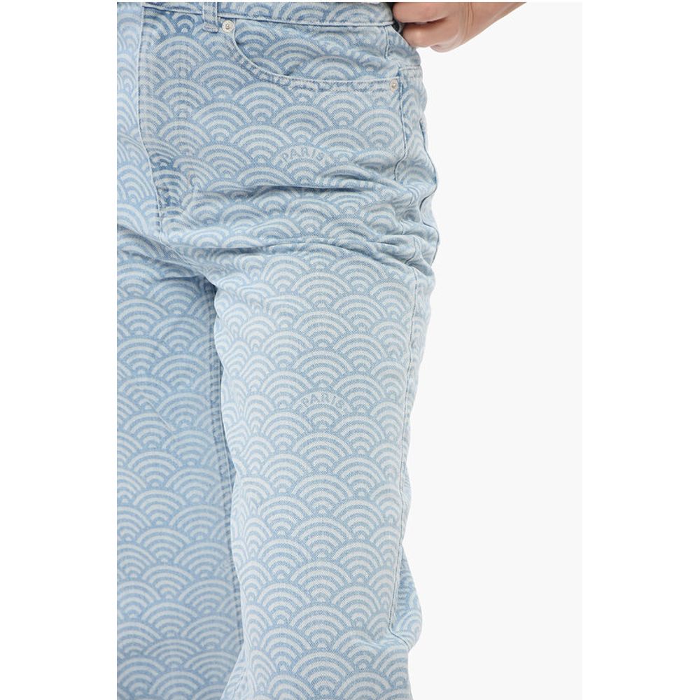Rainbow Patterned SEIGAIHA AYAME Straight Fit Denims 23cm
