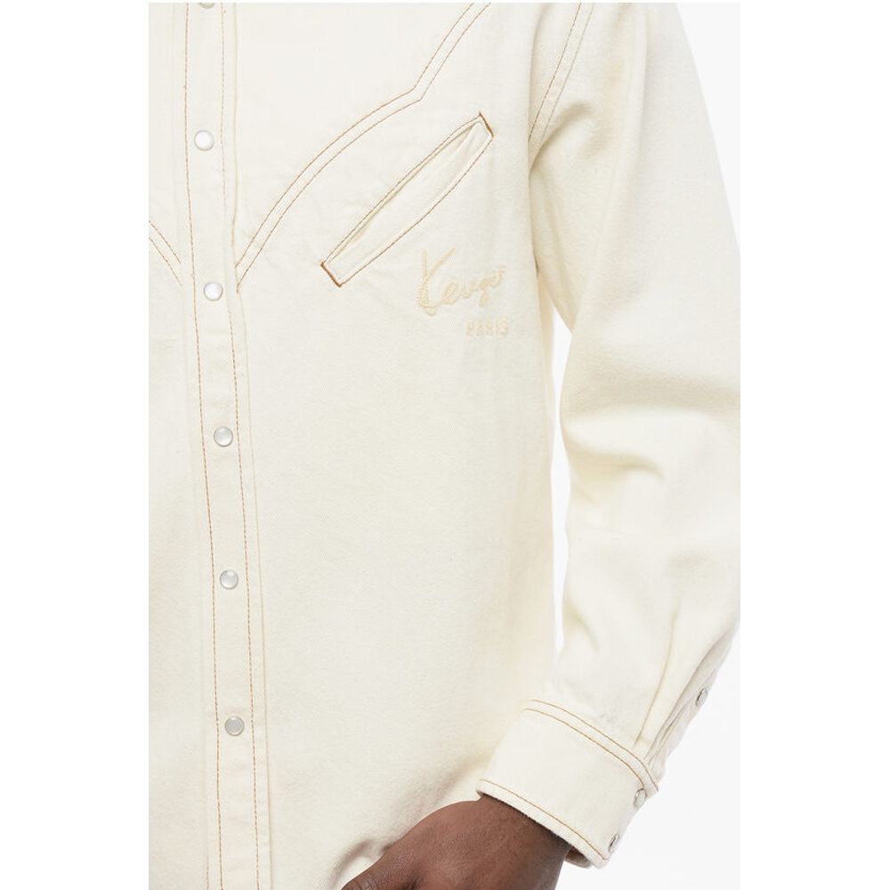 Denim WESTERN Shirt with Embroidered Logo
