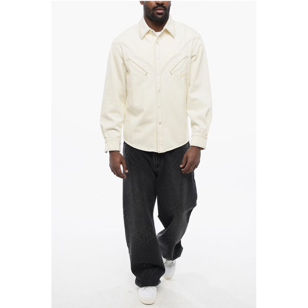 Denim WESTERN Shirt with Embroidered Logo
