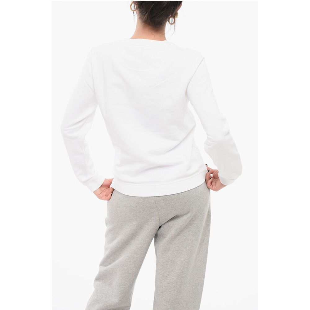 Crew Neck Cotton Sweatshirt with Embroidered Logo