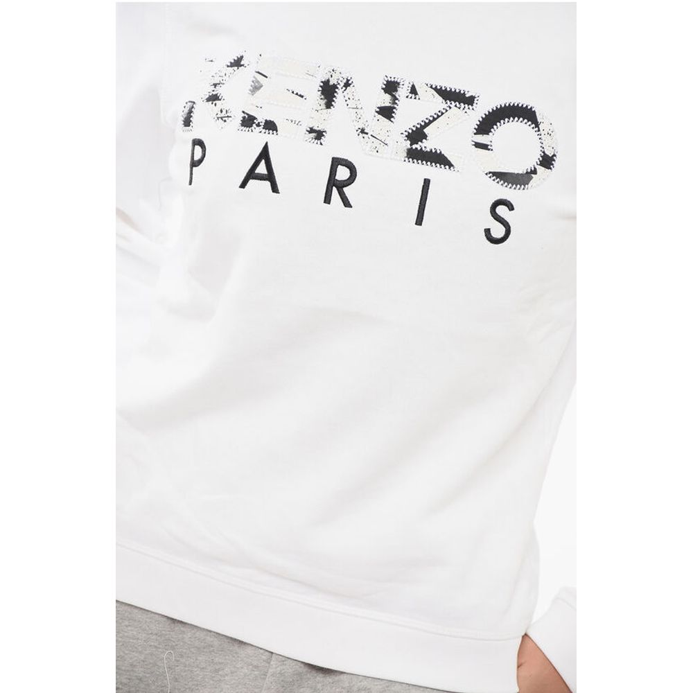 Crew Neck Cotton Sweatshirt with Embroidered Logo