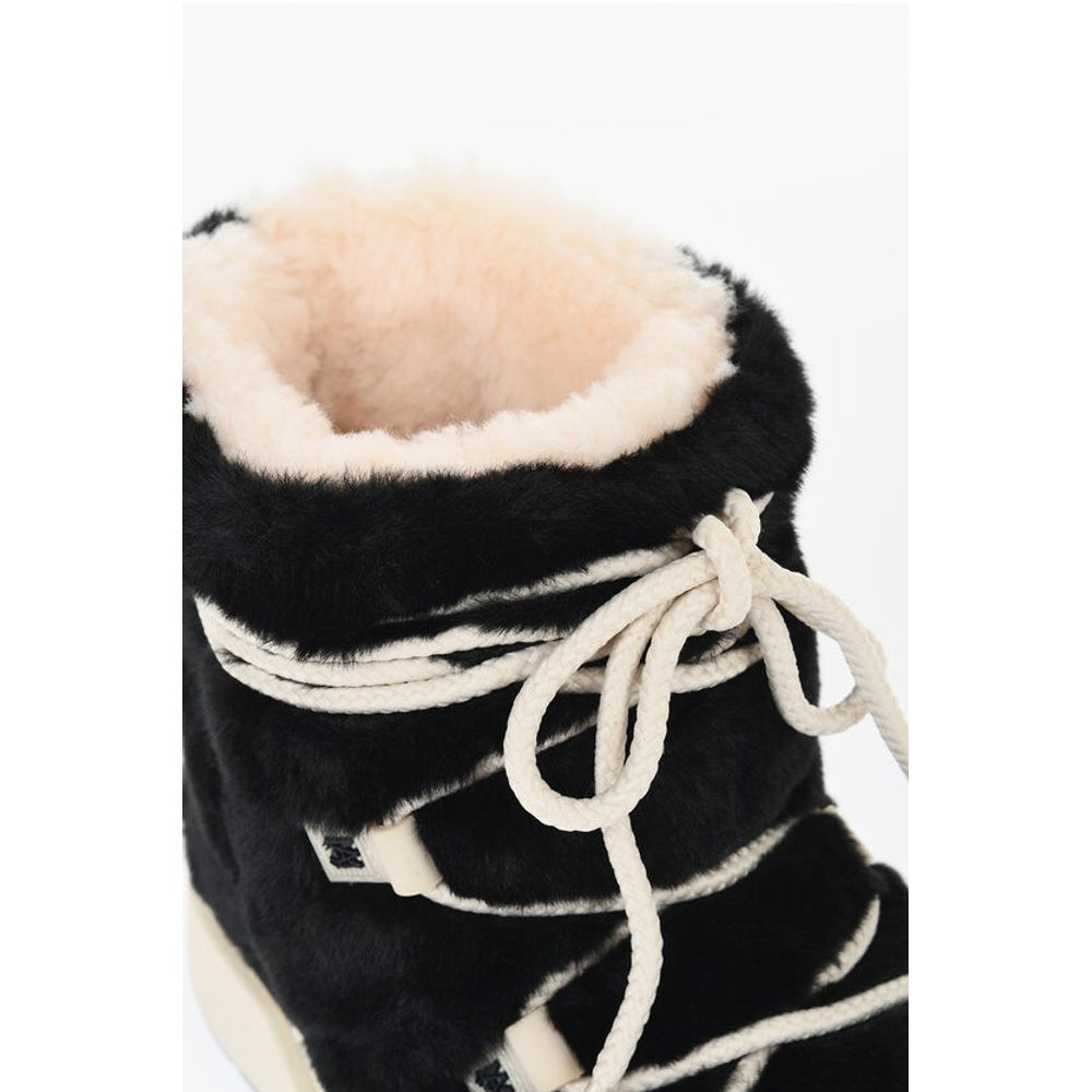 Rubber Sole Faux-Fur Boots