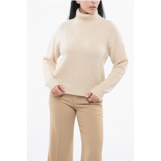 Turtleneck Cashmere Blend Pullover with Ton sur Ton Logo