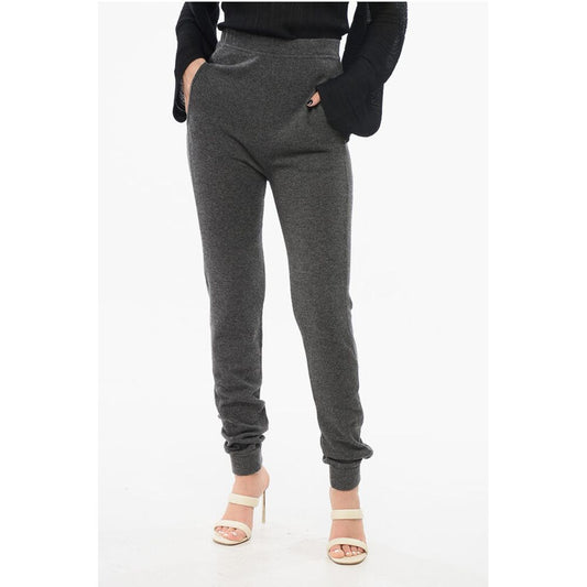 Pure Cashmere Leggings with Elastic Waistband