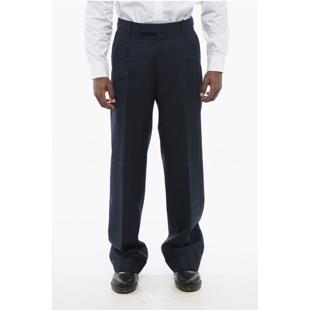 4-Pocketed Jacquard Wool Pants with Ton sur Ton Monogram Mot