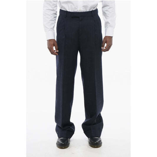 4-Pocketed Jacquard Wool Pants with Ton sur Ton Monogram Mot