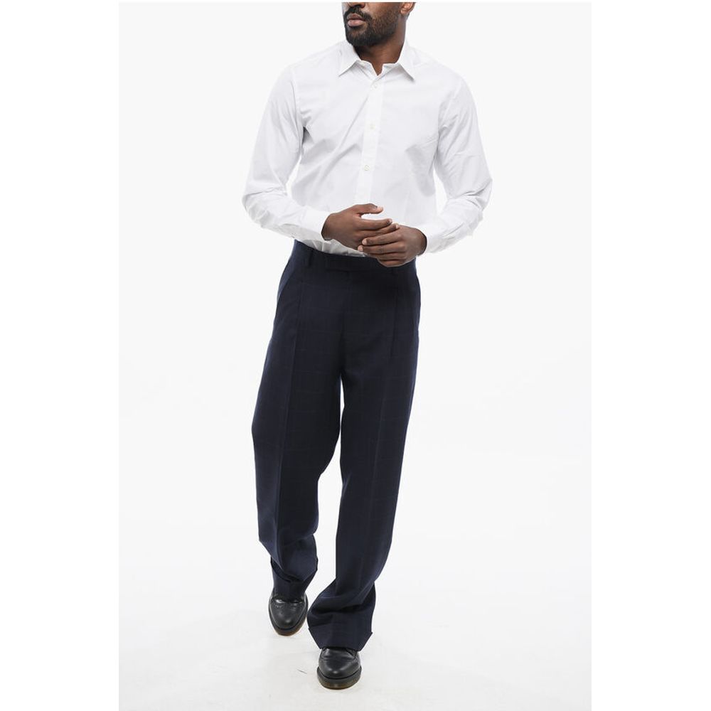 4-Pocketed Jacquard Wool Pants with Ton sur Ton Monogram Mot