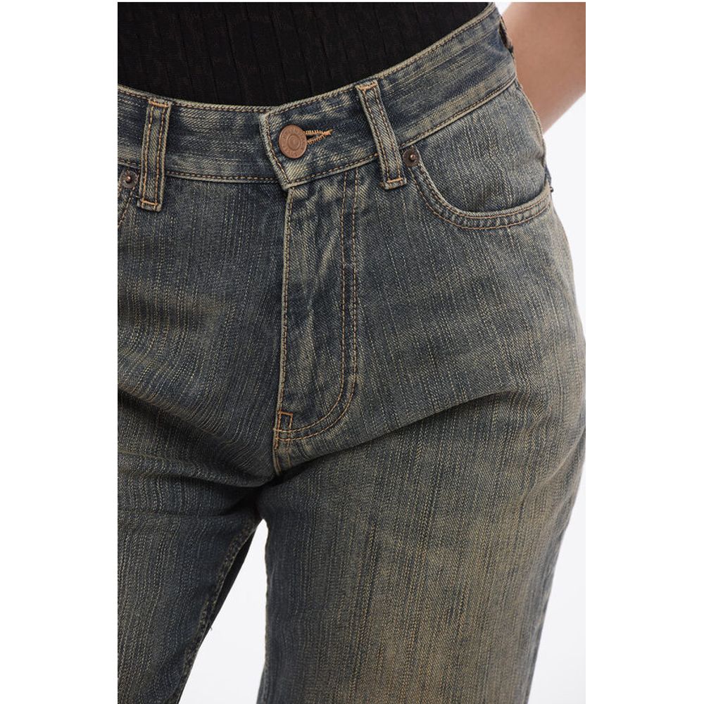 Vintage Washed Denim Shorts with Raw-cut Hem