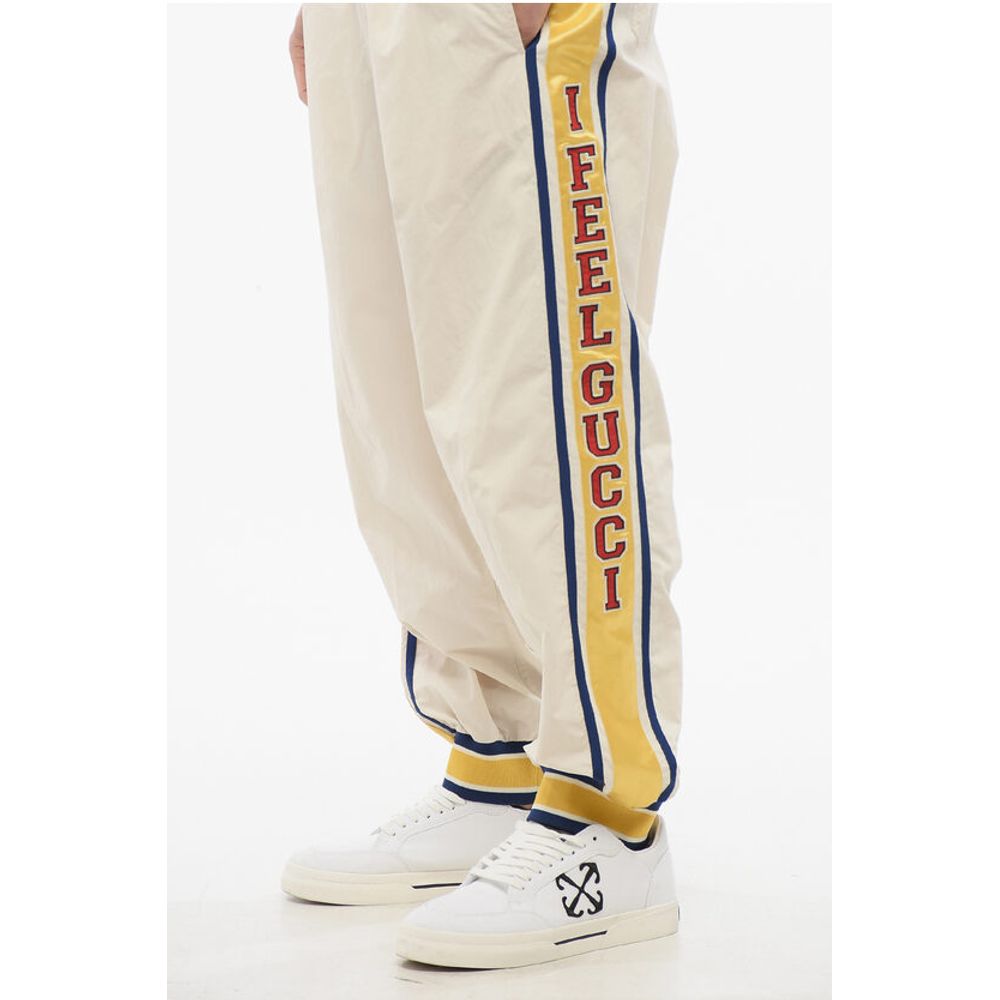 Nylon I FEEL GUCCI Joggers with Side Contrasting Bands