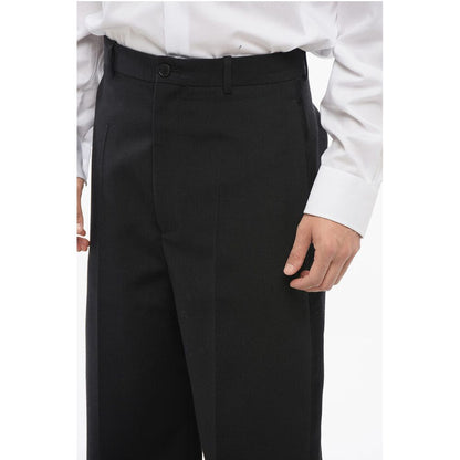 4-Pocketed Wool Pants with Side Satin Bands