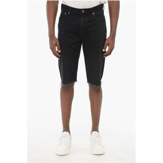 Fringed Hem Denim Shorts