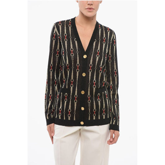 Morset Motif Lurex Cardigan