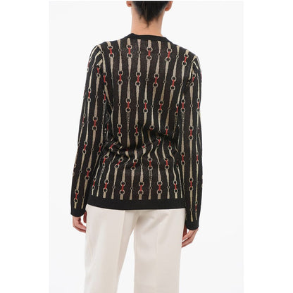 Morset Motif Lurex Cardigan