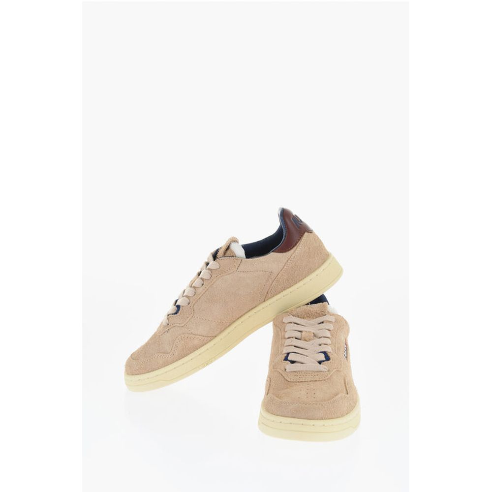 Suede Low Top Sneakers with Contrasting Details