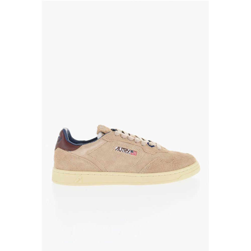 Suede Low Top Sneakers with Contrasting Details