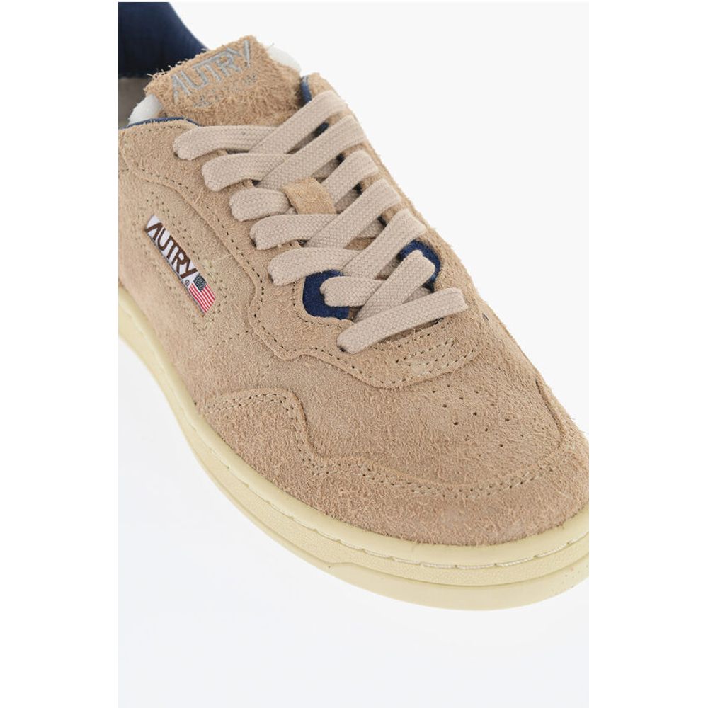 Suede Low Top Sneakers with Contrasting Details
