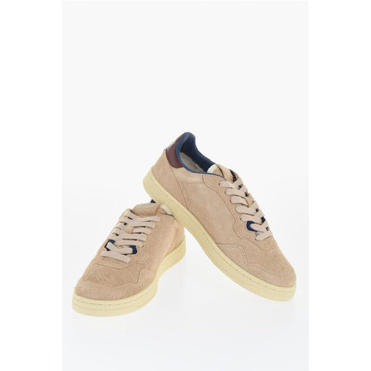 Suede Low Top Sneakers with Contrasting Detail