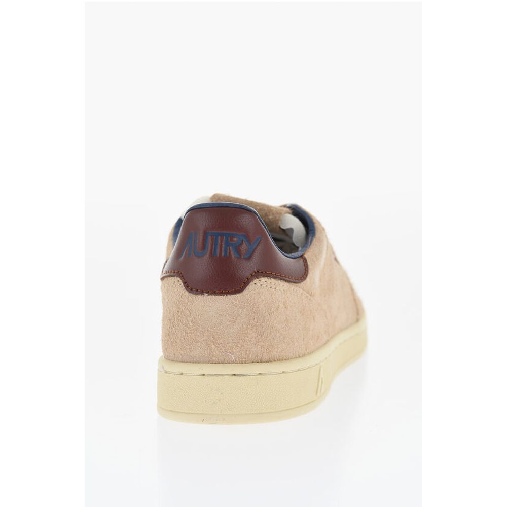 Suede Low Top Sneakers with Contrasting Detail
