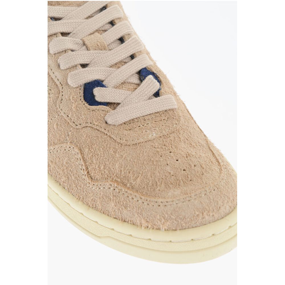 Suede Low Top Sneakers with Contrasting Detail