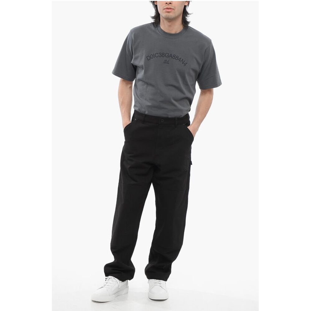 Cotton Pants with Embroidered Logo