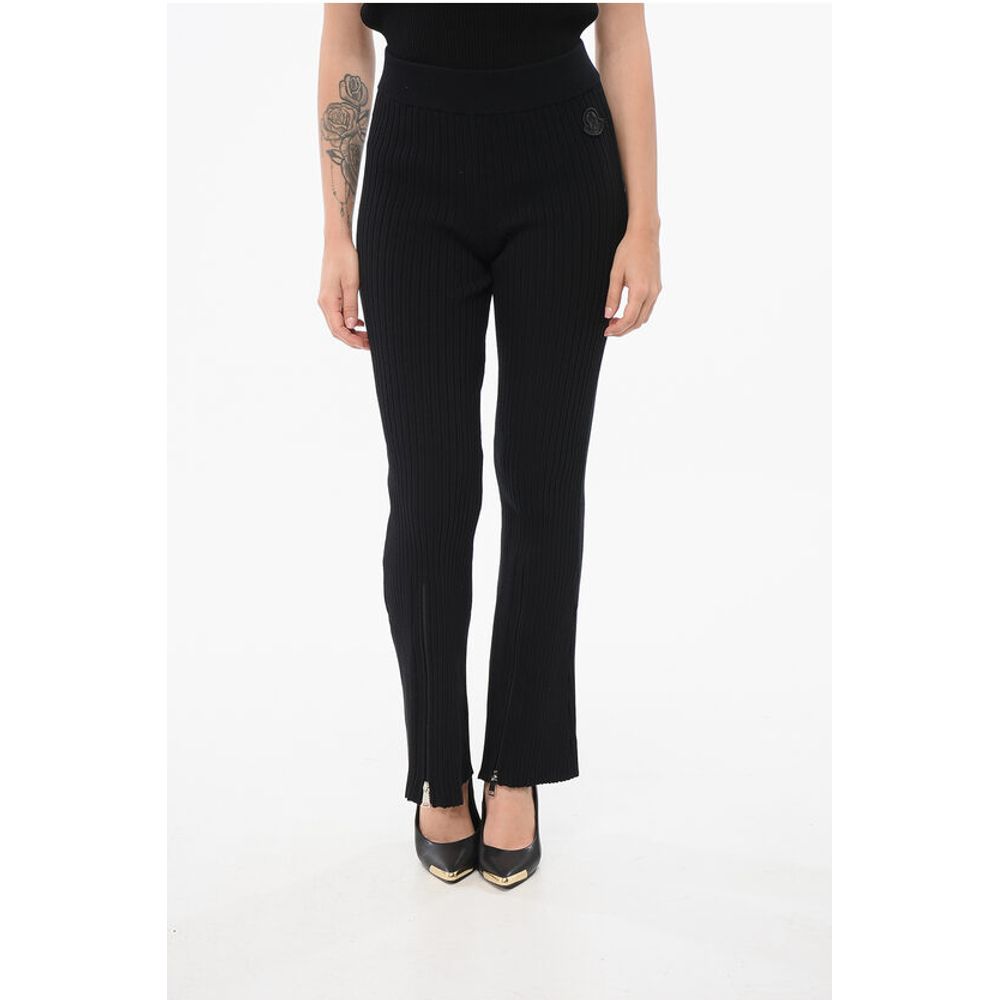 Ribbed Bootcut Leggings with Zipped Ankles