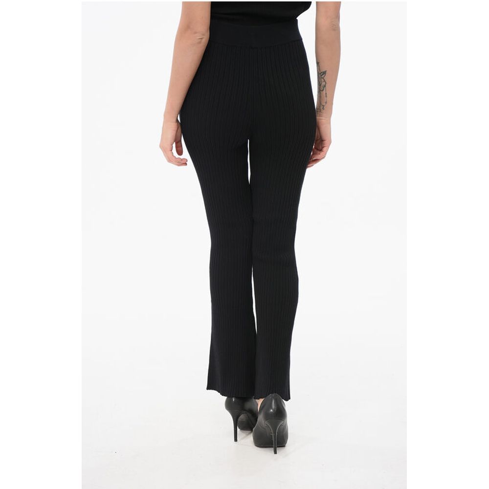 Ribbed Bootcut Leggings with Zipped Ankles