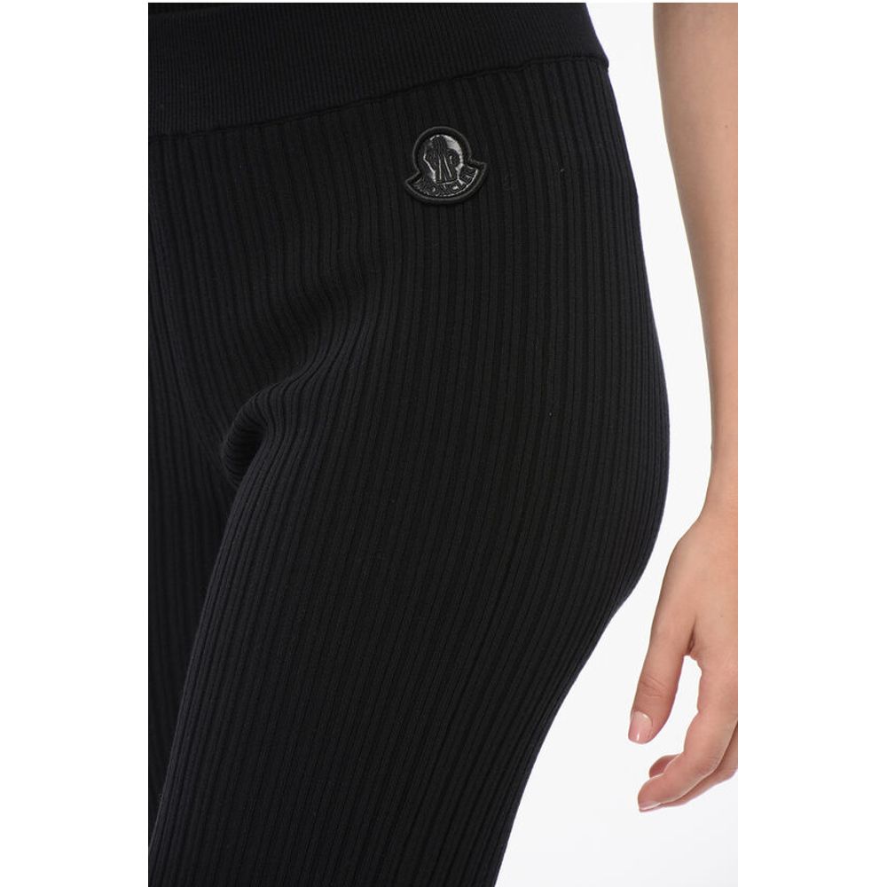 Ribbed Bootcut Leggings with Zipped Ankles