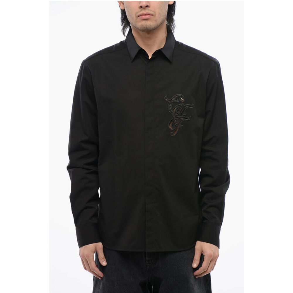 Cotton Poplin Shirt with Cut Out Details