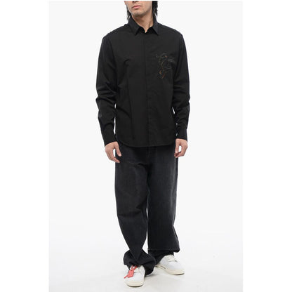 Cotton Poplin Shirt with Cut Out Details