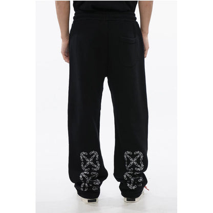 Brushed Cotton BANDANA Embroidered Joggers