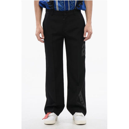 Virgin Wool Pants with 23 Embroidery