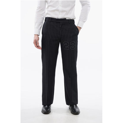 Pinstriped Wool Blend 23 Slim Fit Pants