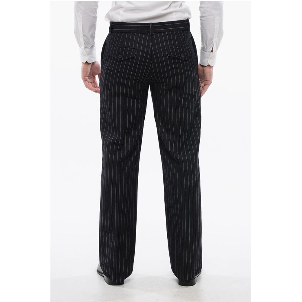 Pinstriped Wool Blend 23 Slim Fit Pants