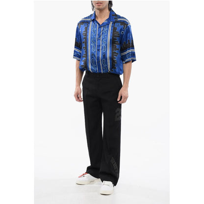 Virgin Wool Pants with 23 Embroidery