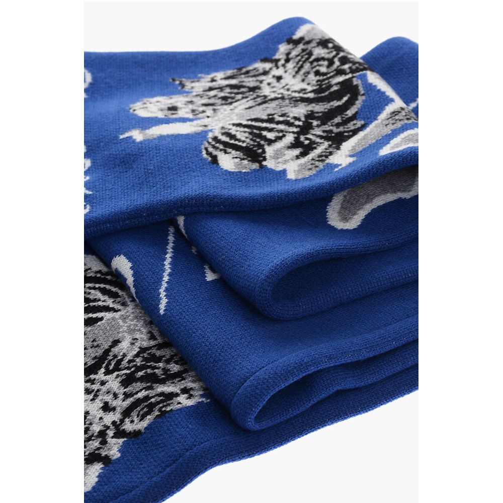 Virgin Wool Scarf With Contrast Embroidery Logo