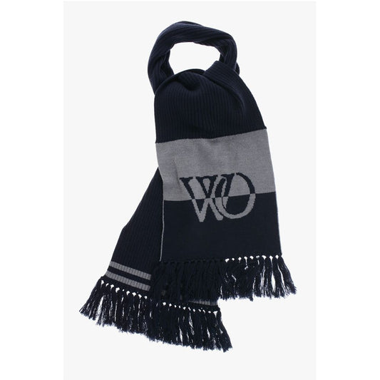 Two-Tone Virgin Wool Scarf with Fringes